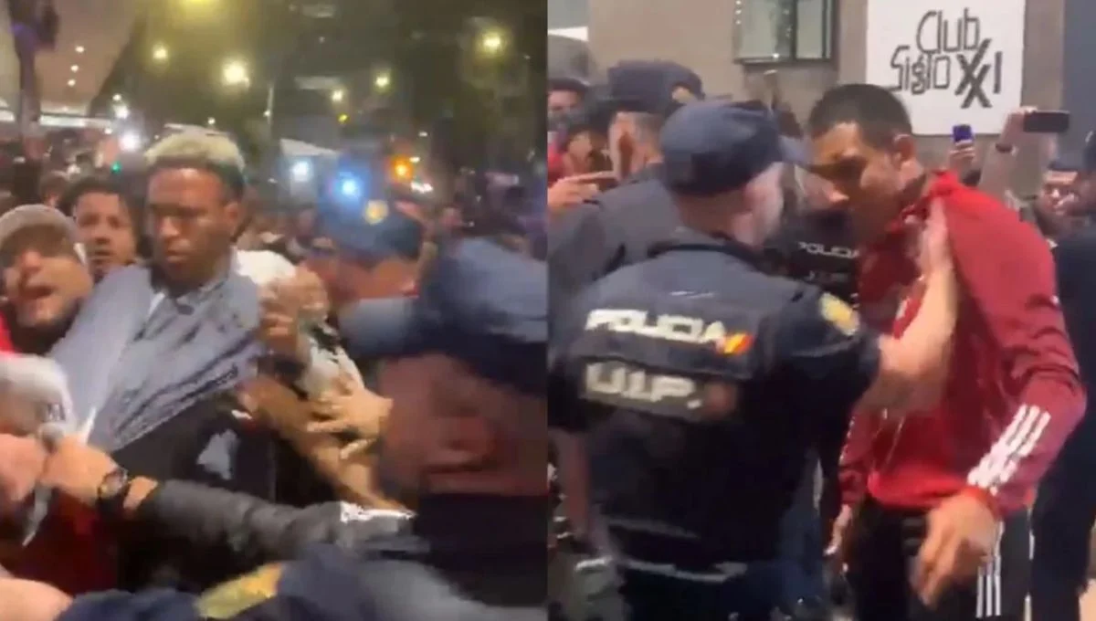 pelea-policia-selección-perú